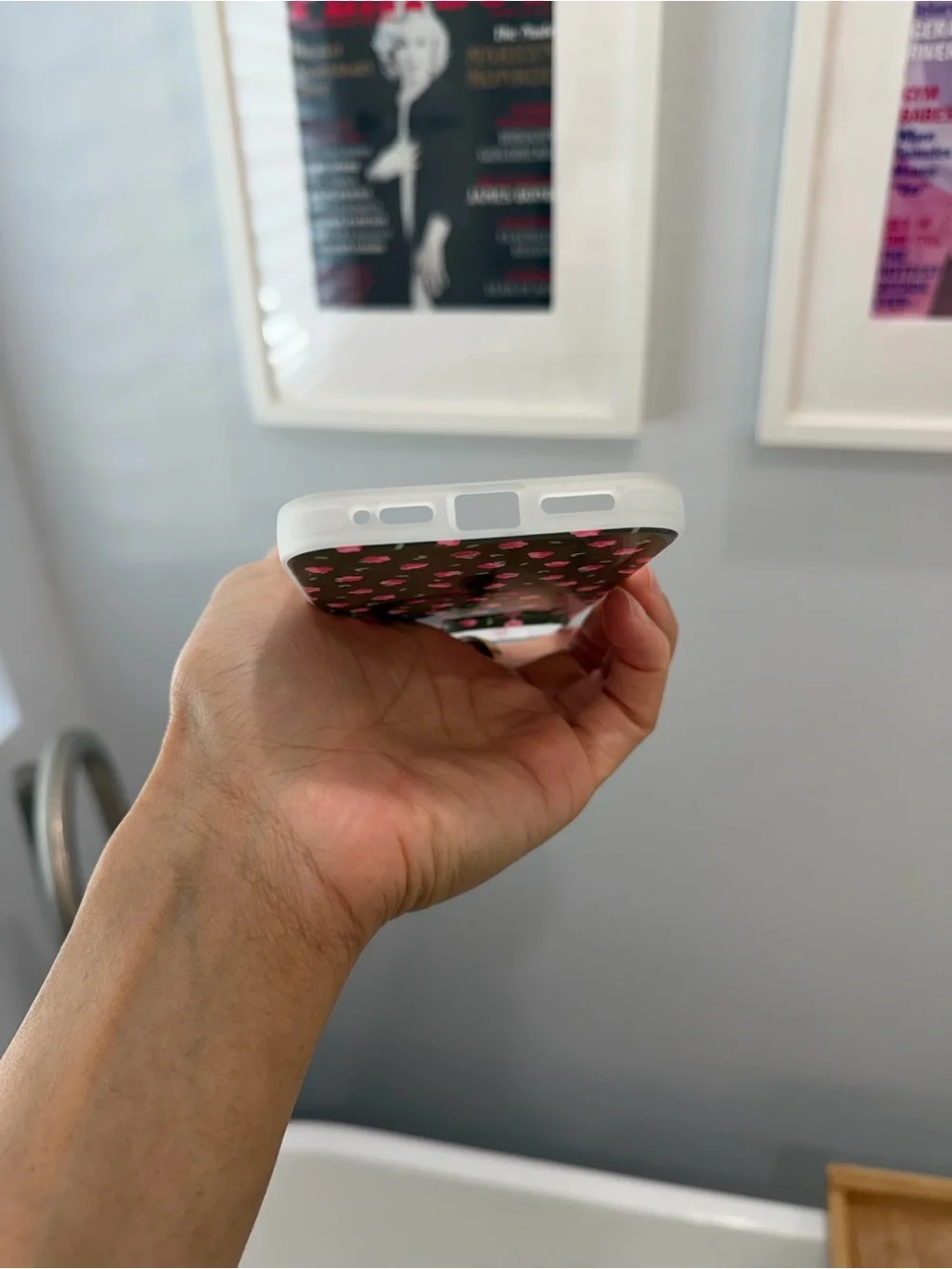 Sonix Dark Green Phone Case with Pink Rose Print- 16 Pro Max